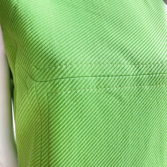 Vintage Chartreuse Green Sleeveless High Neck A line Dress  S - Picture 3 of 6